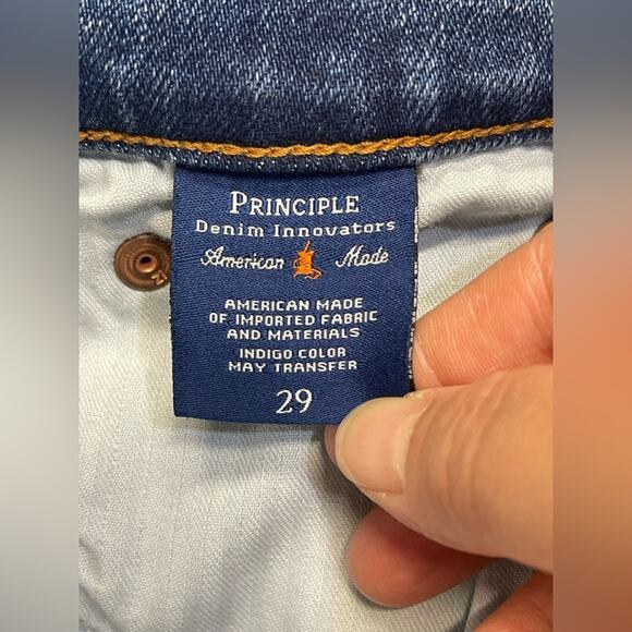 Principle Denim Innovators Crush Jeans Boot Leg Raw Hem Womens sz 29x32 - Picture 4 of 12